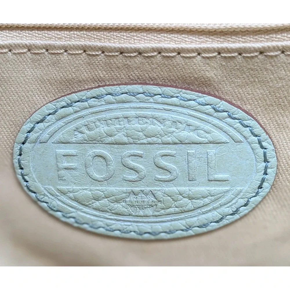 Fossil Memoir Flap Seafoam Mint Green Leather Crossbody Satchel Bag ZB5413 Dust